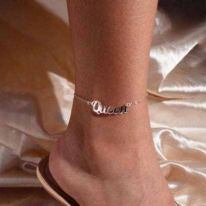 Personalized Name Anklet: Handmade 925 Sterling Silver, Made in USA