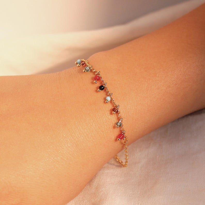 Chacha Bracelet: Colorful Beaded Brass Bracelet, Trendy Jewelry
