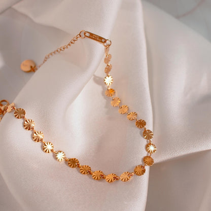 Flower Chain Anklet, Stainless Steel Dainty Waterproof Adjustable Ankle Bracelet for Her
