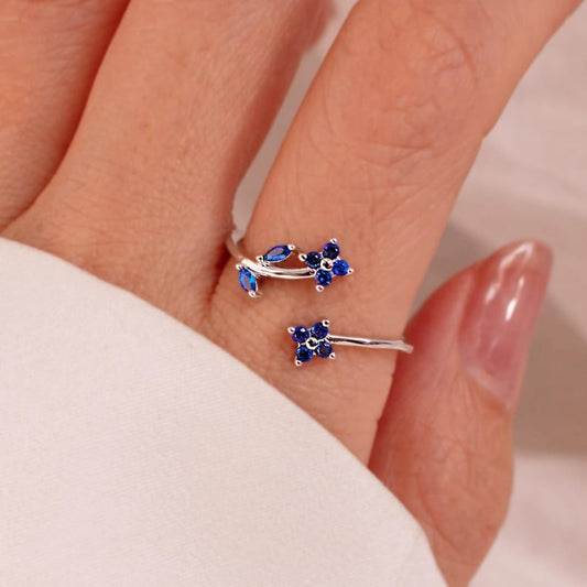Blue Sapphire 925 Sterling Silver Ring Birth Flower Something Blue Ring for her best gift