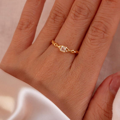 Square Ring 925 Sterling Silver Adjustable Ring - Resizable Best Gift for her