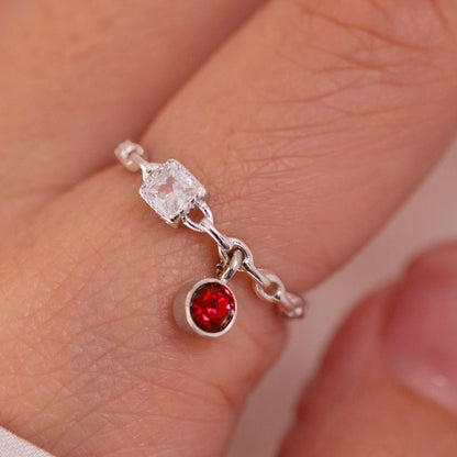 Square Ring 925 Sterling Silver Adjustable Ring - Resizable Best Gift for her
