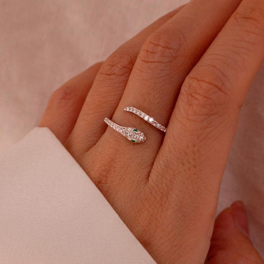 Snake 925 Sterling Silver Ring Adjustable, Gift-Ready Rings Best gifts for her