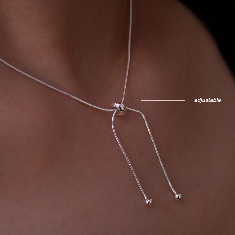 Lariat Necklace 925 Sterling Silver Personalize Gold Necklaces Best gift for her
