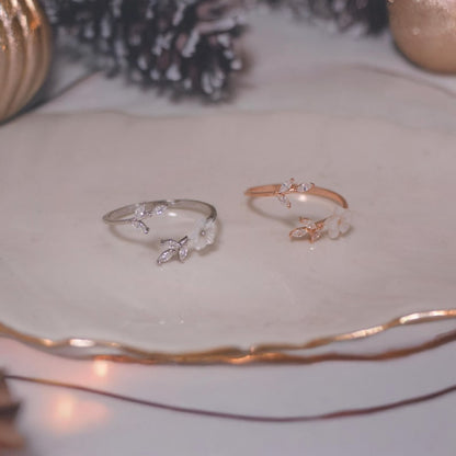 Sakura Ring Valentine's day gift 925 Sterling Silver Ring Adjustable