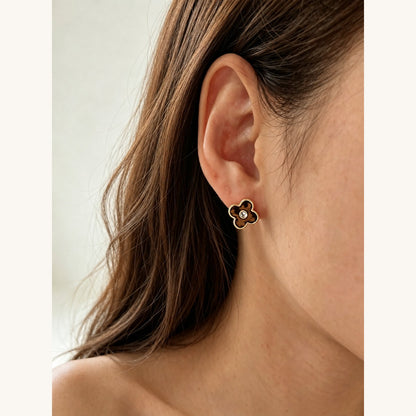 Leopard Clover Stud Earrings