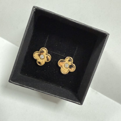Leopard Clover Stud Earrings