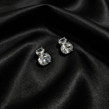 Crystal Duo Drop Stud Earrings