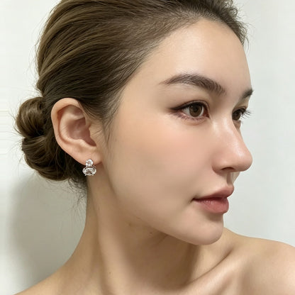 Crystal Duo Drop Stud Earrings