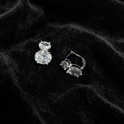 Crystal Duo Drop Stud Earrings