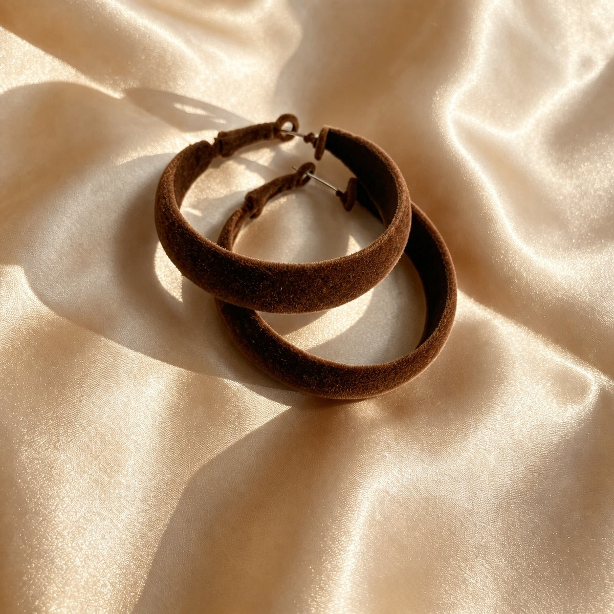 Wood Grain Chunky Hoop Earrings