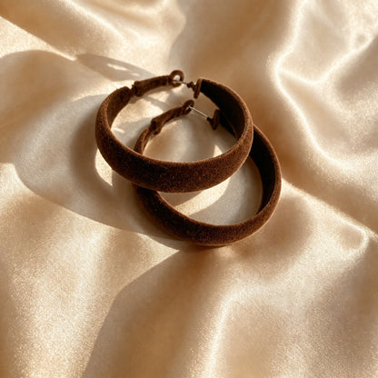 Wood Grain Chunky Hoop Earrings