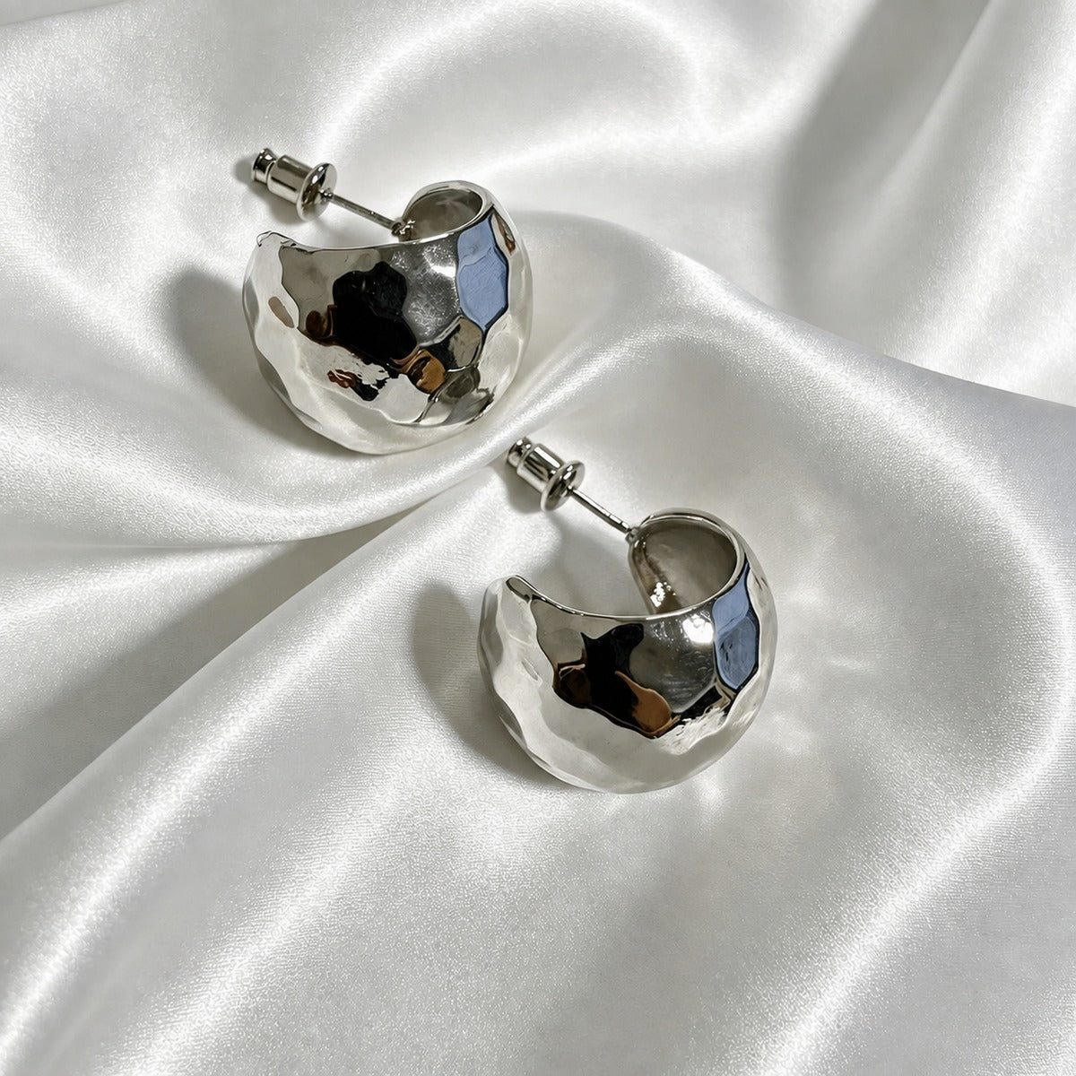 Hammered Dome Stud Earrings