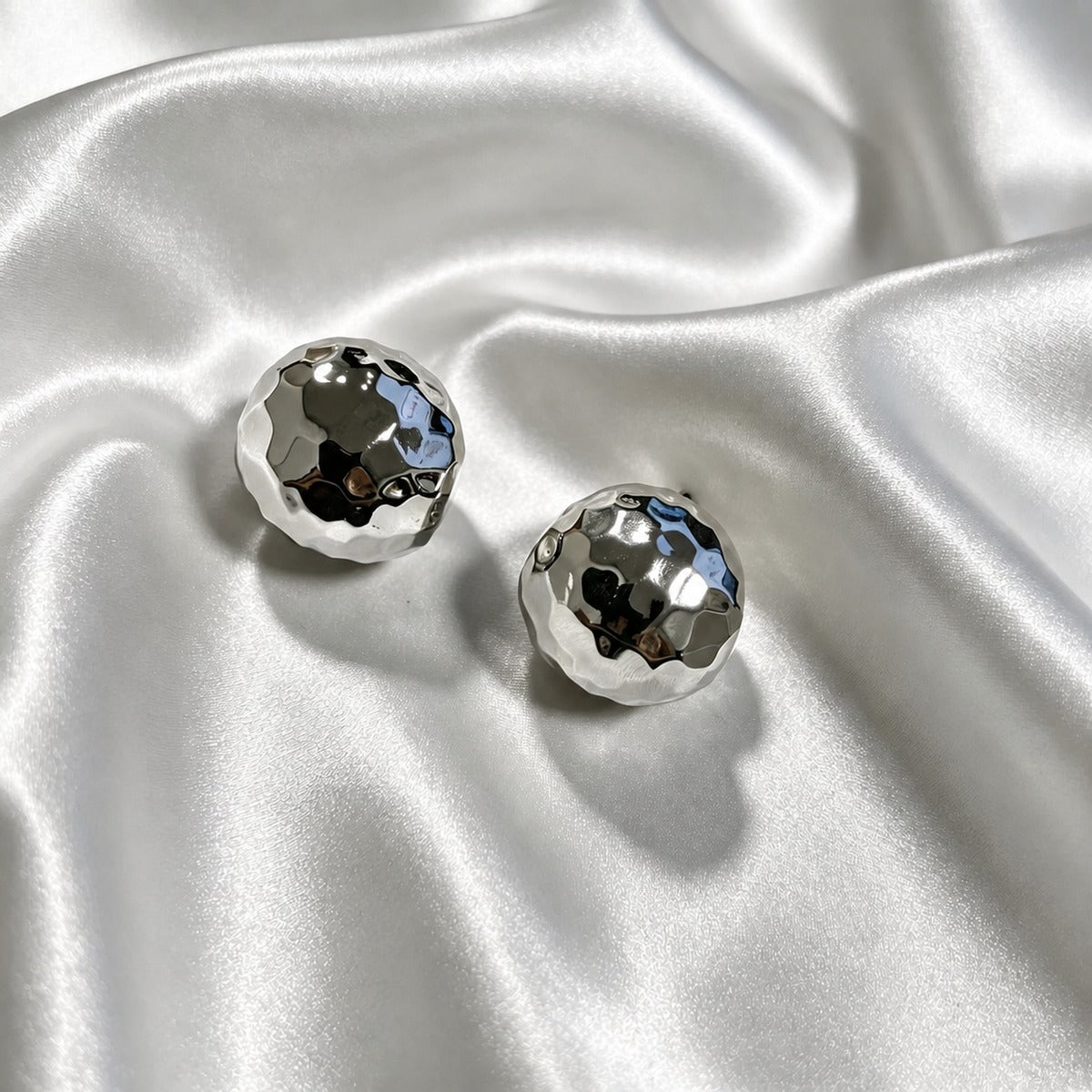 Hammered Dome Stud Earrings