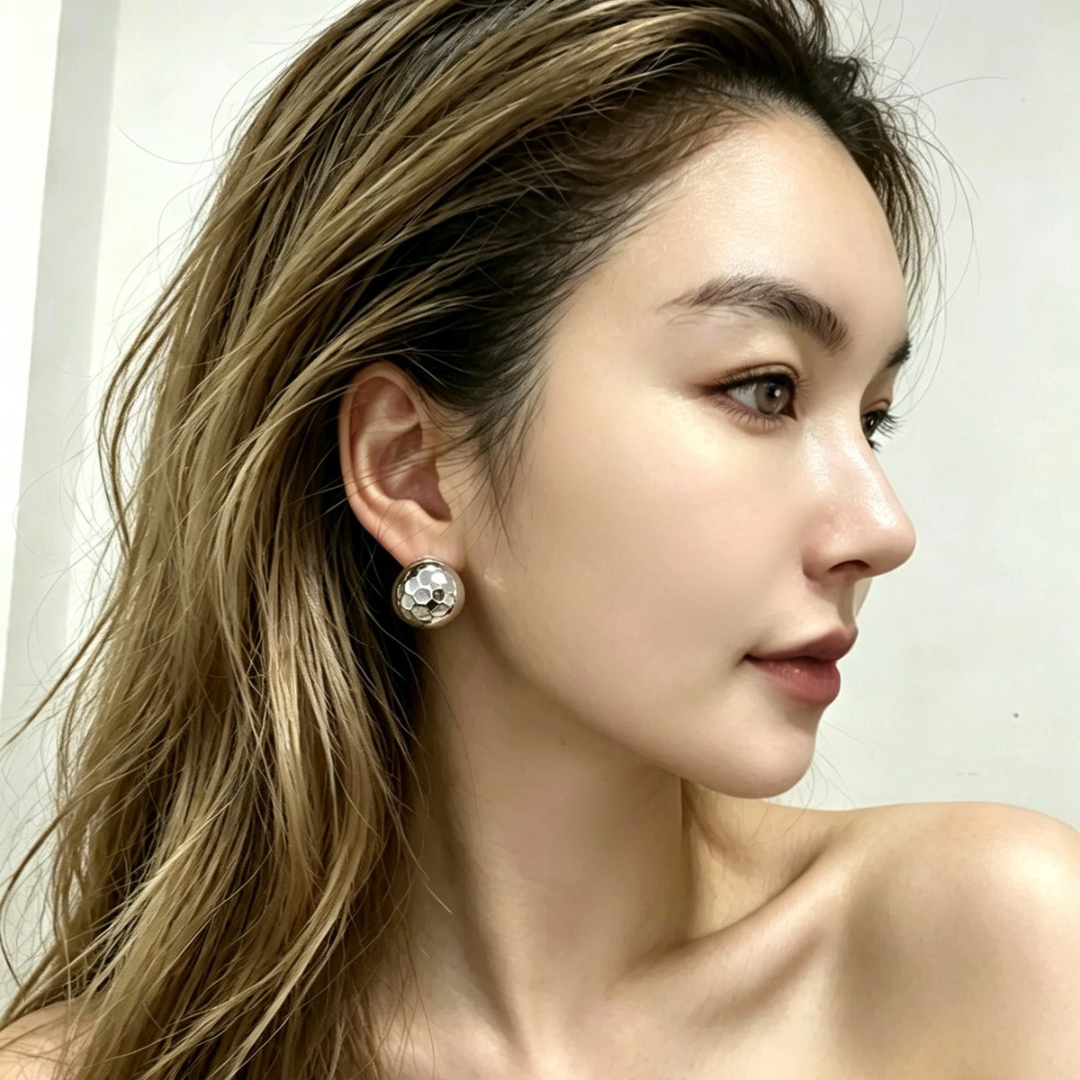 Hammered Dome Stud Earrings