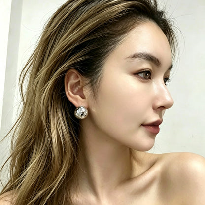 Hammered Dome Stud Earrings