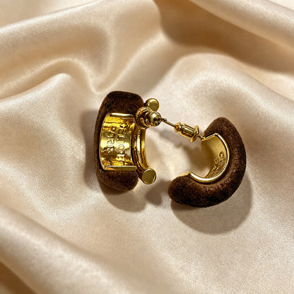 Leopard Enamel C-Hoop Earrings