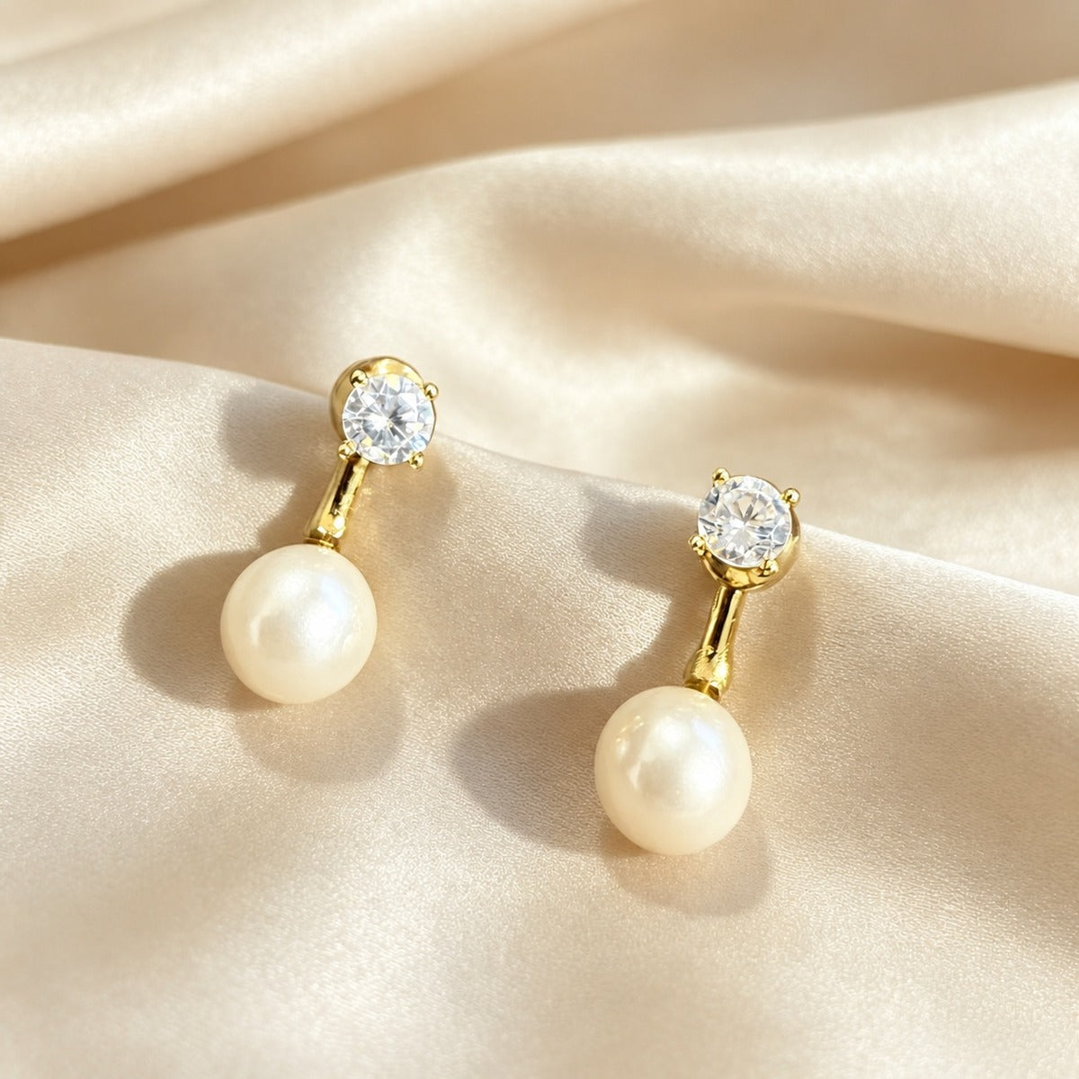Pearl Drop Crystal Earrings