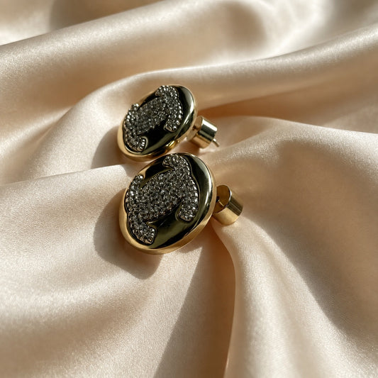 Pavé Medallion Stud Earrings