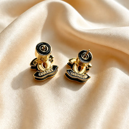 Two-Tone Interlocking Stud Earrings